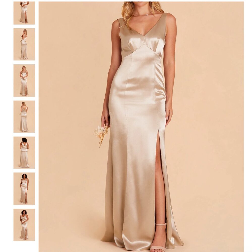 Birdy Grey Gloria Dress Shiny Neutral Champagne size Small